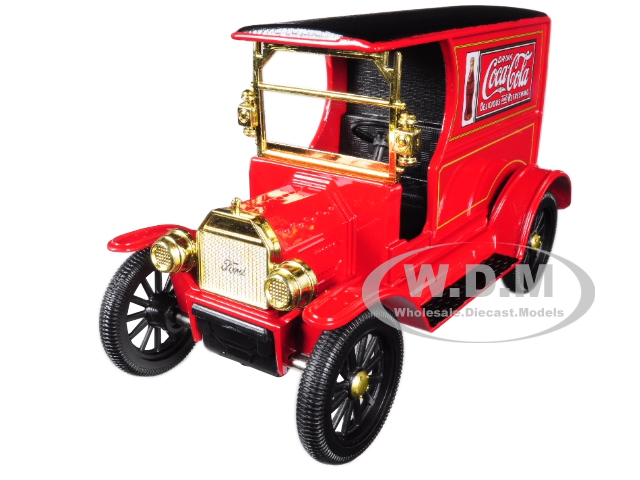 1917 Ford Model T Cargo Van "Coca-Cola" Red with Black Top 1/24 Diecast Model Car by Motor City Classics