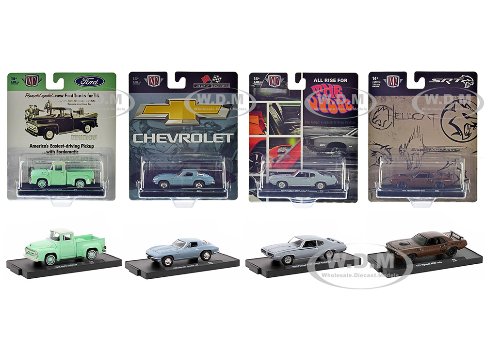 Auto-Drivers Set of 4 pieces in Blister Packs Release 107 Limited Edition to 8000 pieces Worldwide 1/64 Diecast Model Cars by M2 Machines