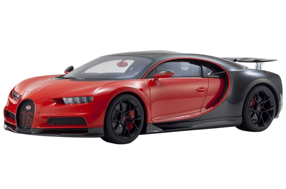 Bugatti Chiron Sport "16" Red And Black 1/12 Model Car By Kyosho