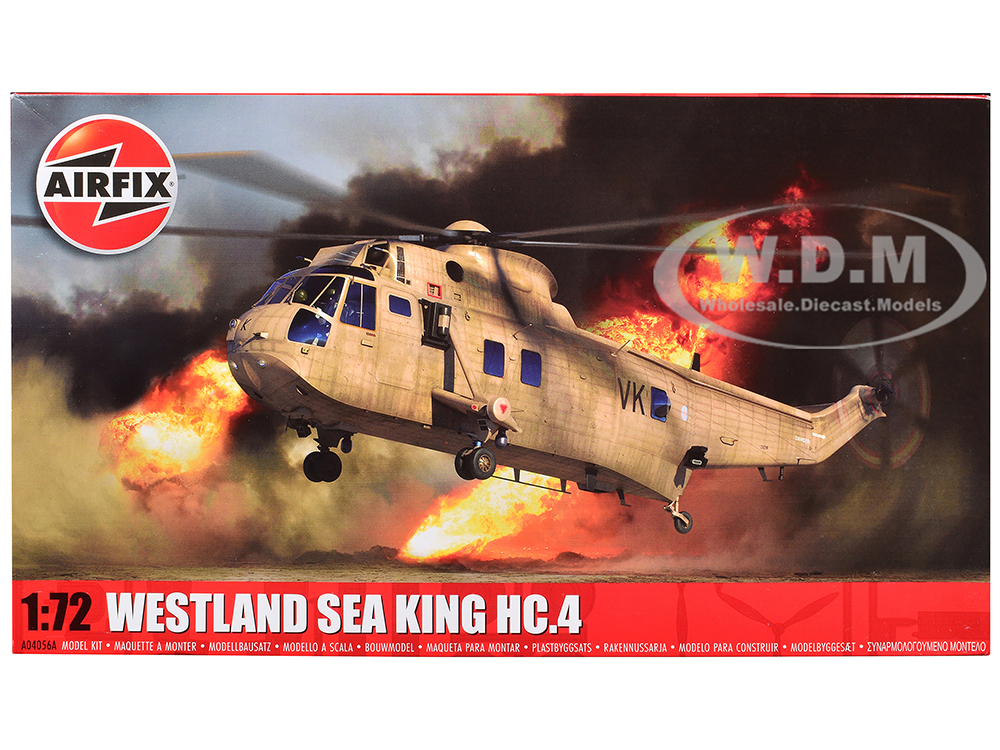 Level 3 Model Kit Westland Sea King HC.4 Helicopter with 2 Scheme Options 1/72 Plastic Model Kit by Airfix