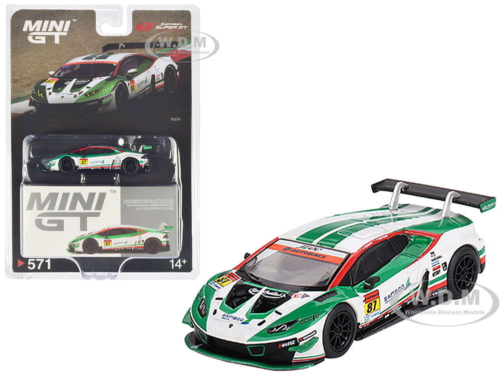 Lamborghini Huracan GT3 EVO #87 Kosuke Matsuura - Natsu Sakaguchi Bamboo Airways - JLOC Super GT Series (2022) Limited Edition 1/64 Diecast Model Car by Mini GT