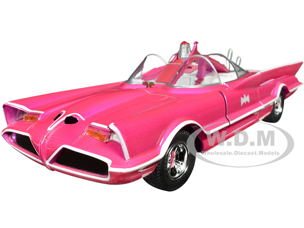 1966 Classic Batmobile Pink Metallic with White Interior Based on Model from Batman (1966-1968) TV Series Pink Slips Series 1/24 Diecast Model Car by Jada