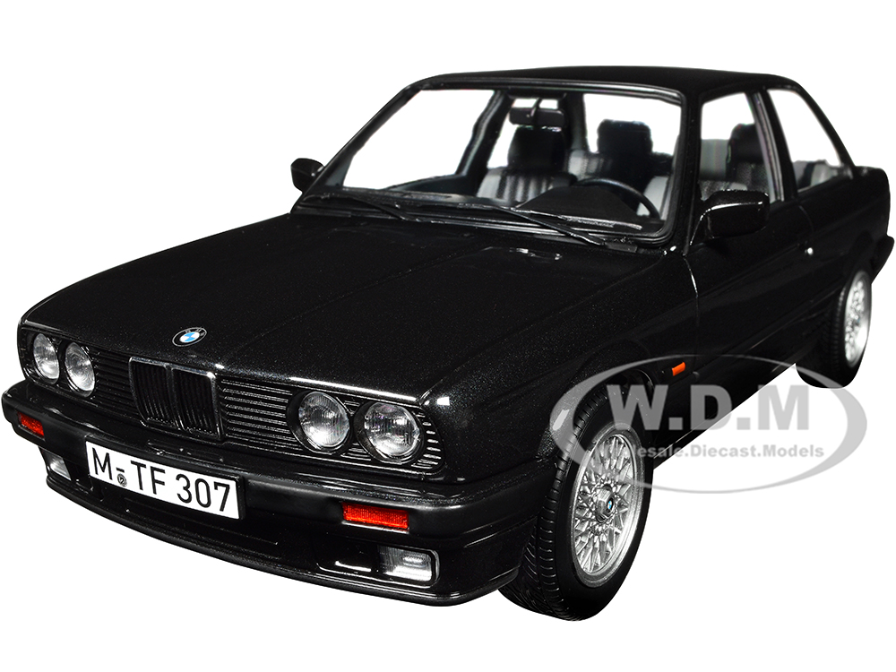 1988 BMW 325i Diamond Black Metallic 1/18 Diecast Model Car by Norev