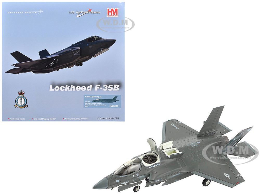 Lockheed F-35B Lightning II Aircraft VMFA-214 Black Sheep Marine Corps Air Station Yuma (2023) United States Marine Corps Air Power Series 1/72 Diecast Model by Hobby Master