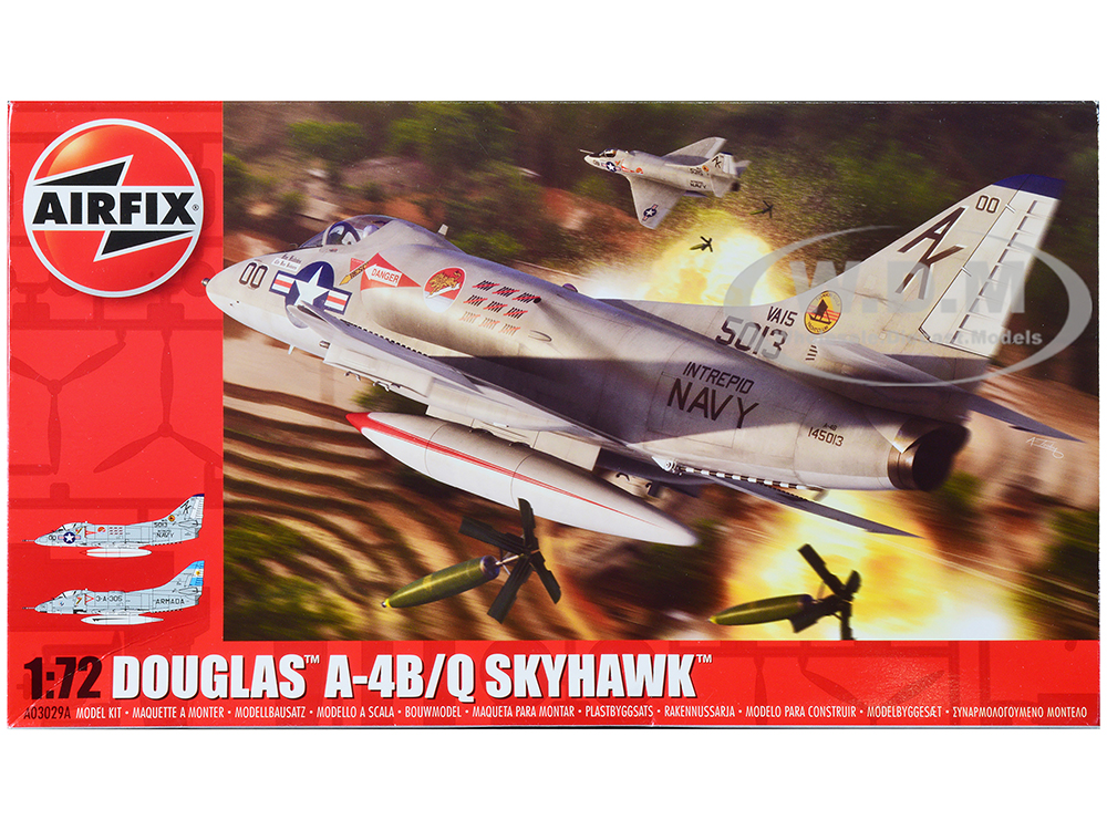 Level 1 Model Kit Douglas A-4B/Q Skyhawk Aircraft with 2 Scheme Options 1/72 Plastic Model Kit by Airfix