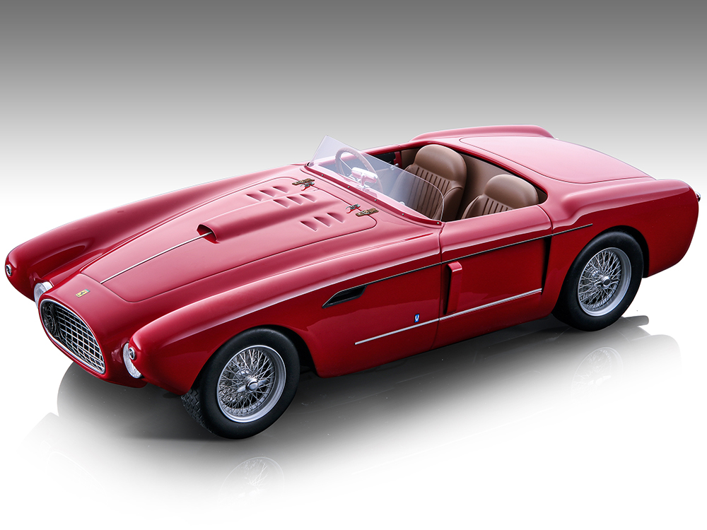 1953 Ferrari 340 Mexico Spyder Red "Press Version" "Mythos Series" Limited Edition to 115 pieces Worldwide 1/18 Model Car by Tecnomodel