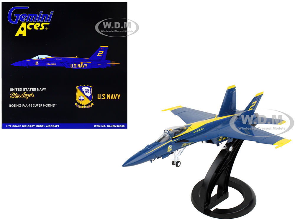 Boeing F/A-18E Super Hornet Fighter Aircraft "Blue Angels 2" United States Navy "Gemini Aces" Series 1/72 Diecast Model Airplane by GeminiJets