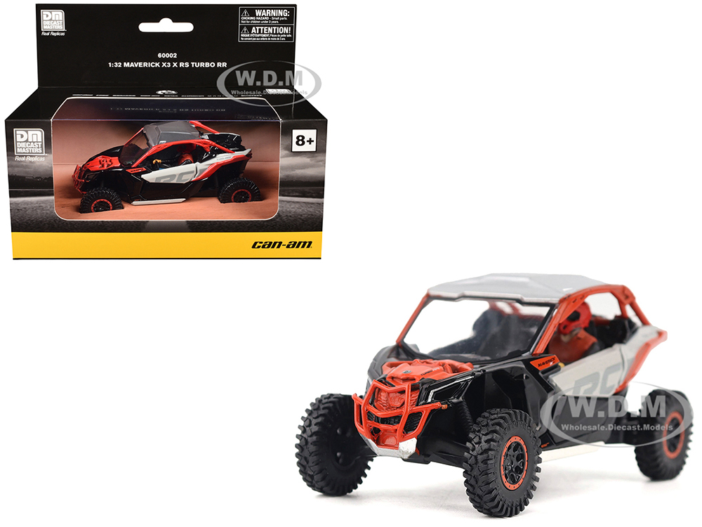 Can-Am Maverick X3 X RS Turbo RR Chalk Gray and Magma Red with Driver Figure 1/32 Diecast Model by BRP Models