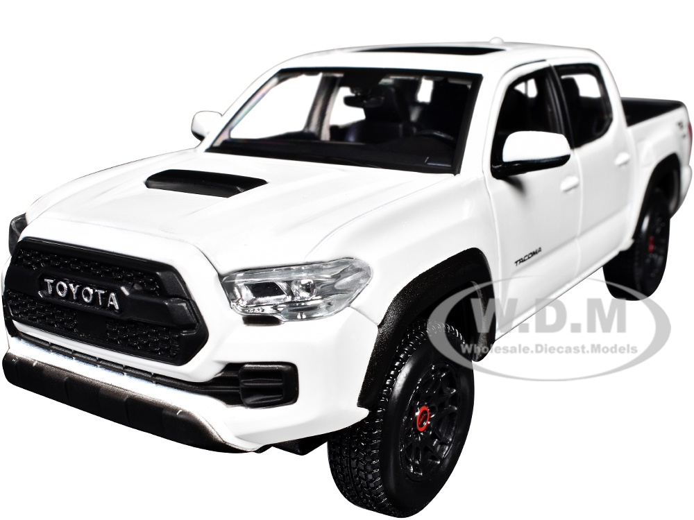 2023 Toyota Tacoma TRD PRO Pickup Truck White with Sunroof Special Edition Series 1/27 Diecast Model Car by Maisto