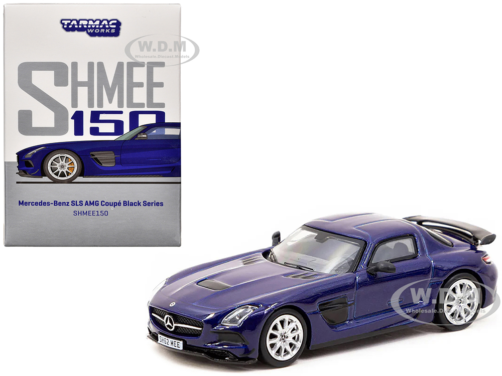 Mercedes-Benz SLS AMG Coupe Black Series Blue Metallic SHMEE150 Global64 Series 1/64 Diecast Model by Tarmac Works