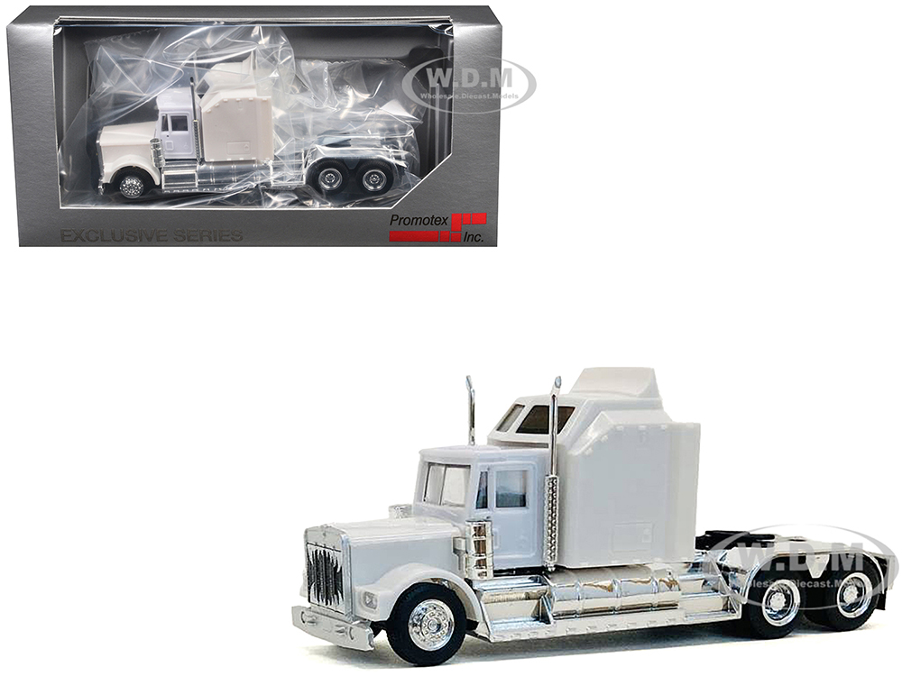 Kenworth W900 with Extra Large Sleeper White 1/87 (HO) Plastic Model Car by Promotex