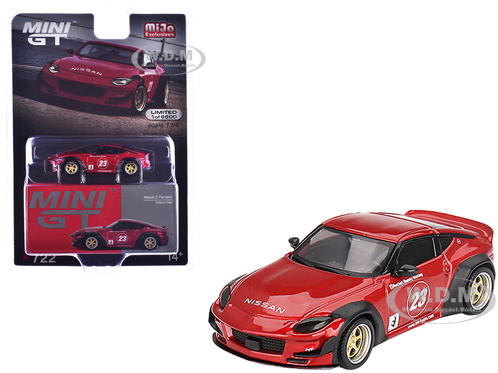 Nissan Z Pandem #23 Passion Red Metallic Limited Edition to 6600 pieces Worldwide 1/64 Diecast Model Car by Mini GT