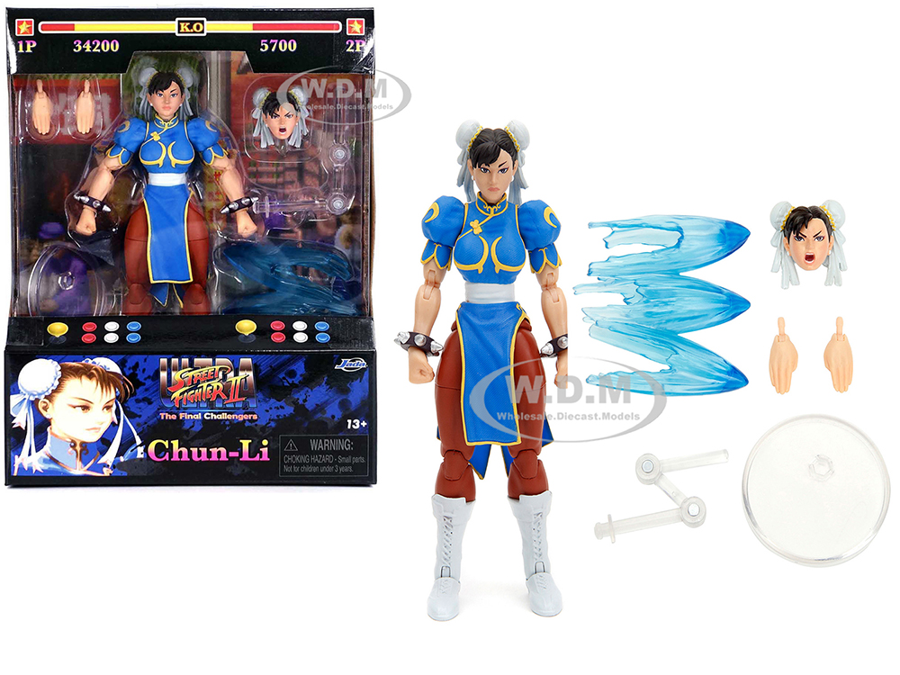 Chun-Li 6" Moveable Figure with Accessories and Alternate Head and Hands "Ultra Street Fighter II The Final Challengers" (2017) Video Game model by J
