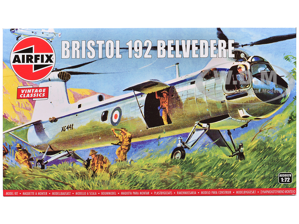 Level 2 Model Kit Bristol 192 Belvedere Helicopter with 2 Scheme Options 1/72 Plastic Model Kit by Airfix