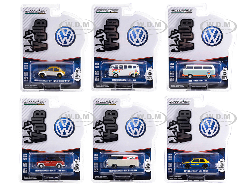 "Club Vee V-Dub" Set of 6 pieces Series 17 1/64 Diecast Model Cars by Greenlight