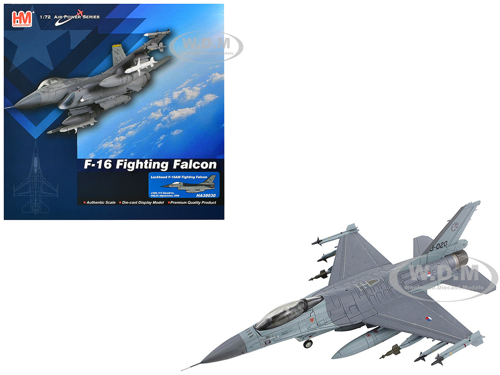 Lockheed F-16AM Fighting Falcon Fighter Aircraft 313 Squadron Afghanistan (2008) Royal Netherlands Air Force (RNLAF) Air Power Series 1/72 Diecast Model by Hobby Master