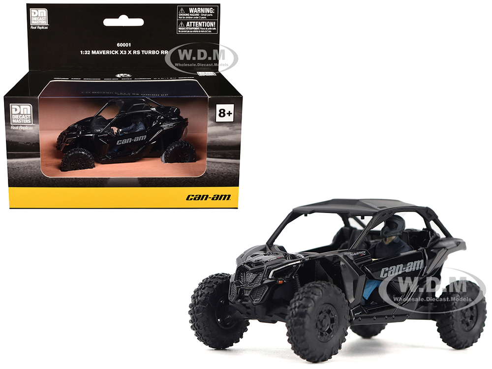 Can-Am Maverick X3 X RS Turbo RR Triple Black with Driver Figure 1/32 Diecast Model by BRP Models