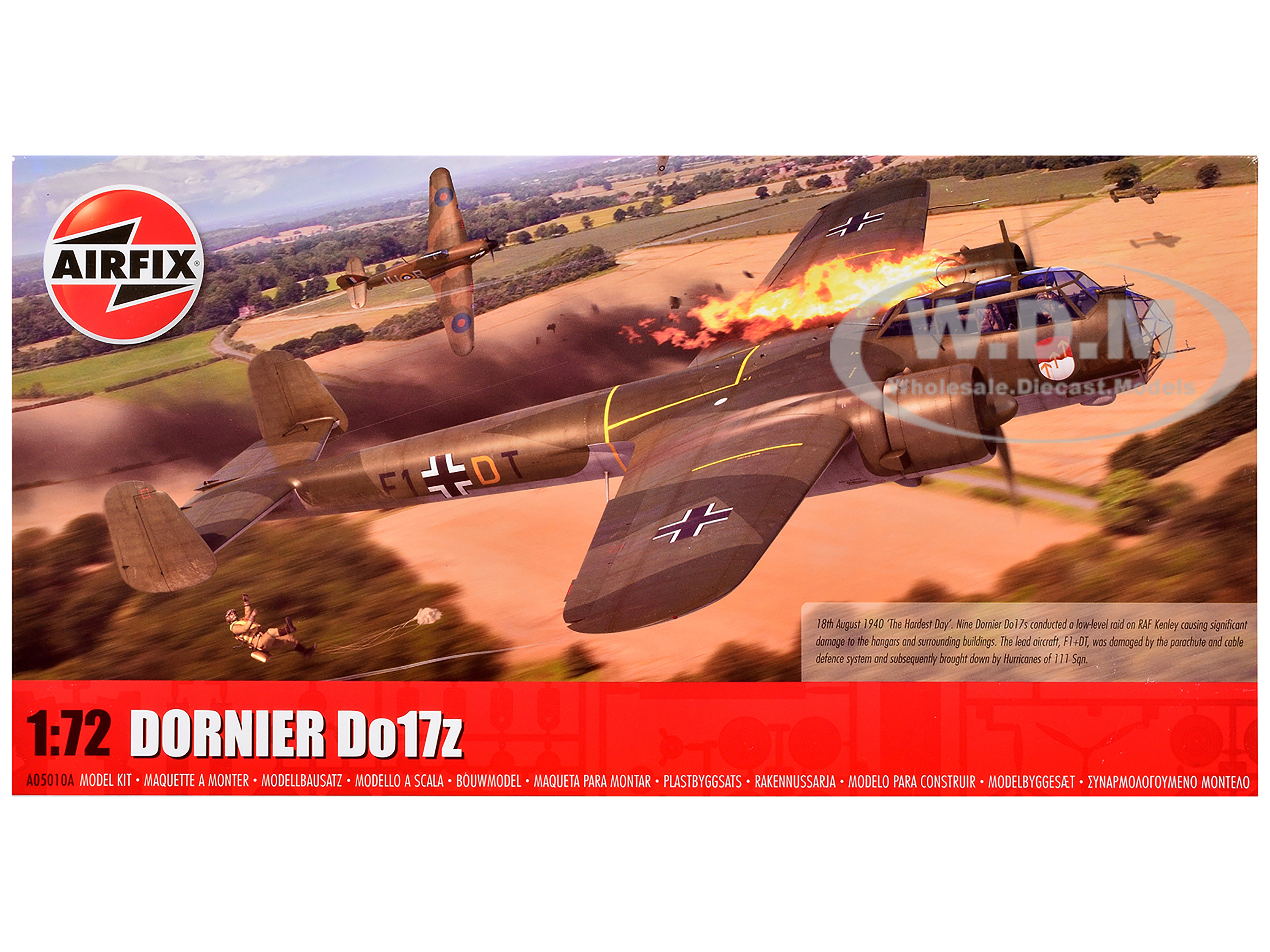 Level 3 Model Kit Dornier Do 17z Bomber Aircraft with 2 Scheme Options 1/72 Plastic Model Kit by Airfix