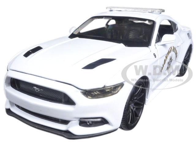 2015 Ford Mustang Gt 5.0 Highway Patrol Police Car White 1/24 Diecast Model Car By Maisto