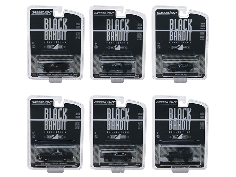 Black Bandit Series 20 Set of 6 Cars 1/64 Diecast Models by Greenlight