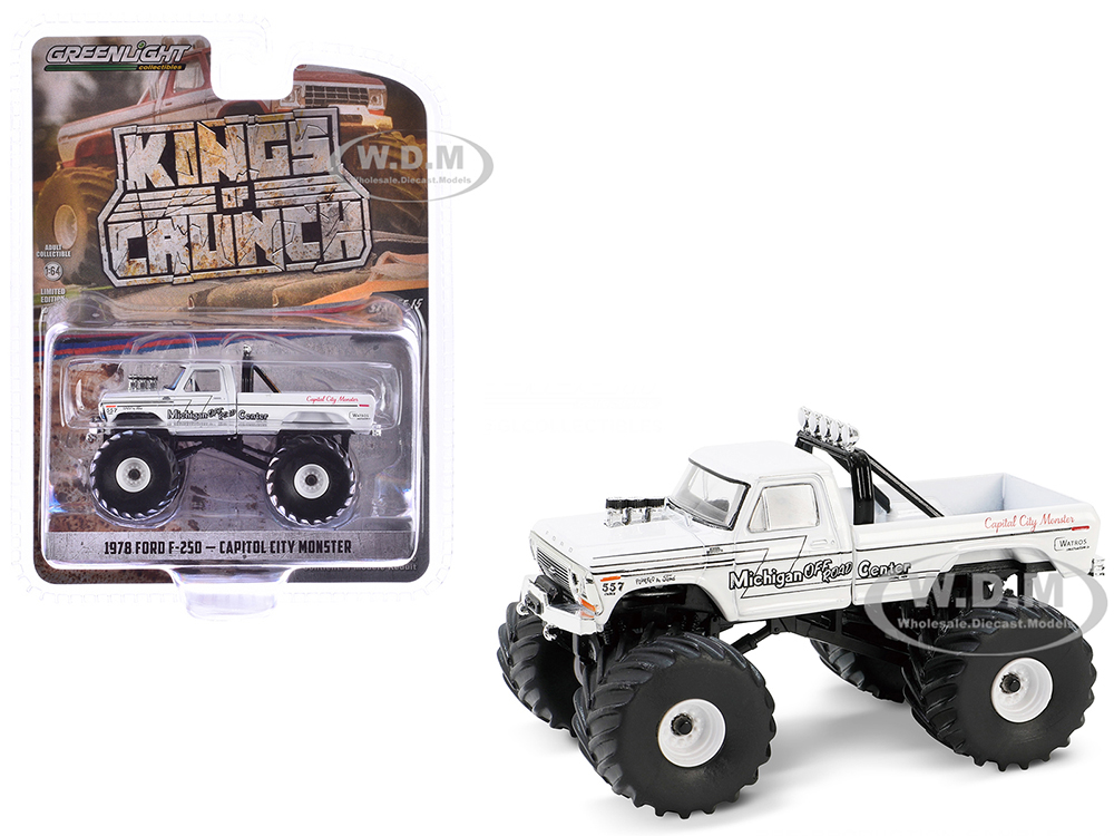 1978 Ford F-250 Monster Truck White Capitol City Monster Kings of Crunch Series 15 1/64 Diecast Model Car by Greenlight