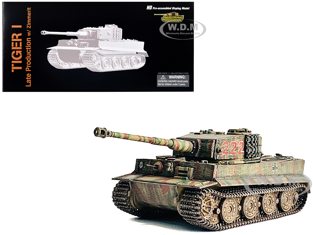 Germany Tiger I Late Production with Zimmerit Tank Wittmanns Tiger #222 s.Pz.Abt.101 Normandy (1944) NEO Dragon Armor Series 1/72 Plastic Model by Dragon Models