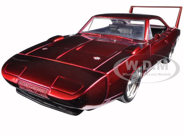 1969 Dodge Charger Daytona Red "fast & Furious 7" Movie 1/24 Diecast Model Car By Jada