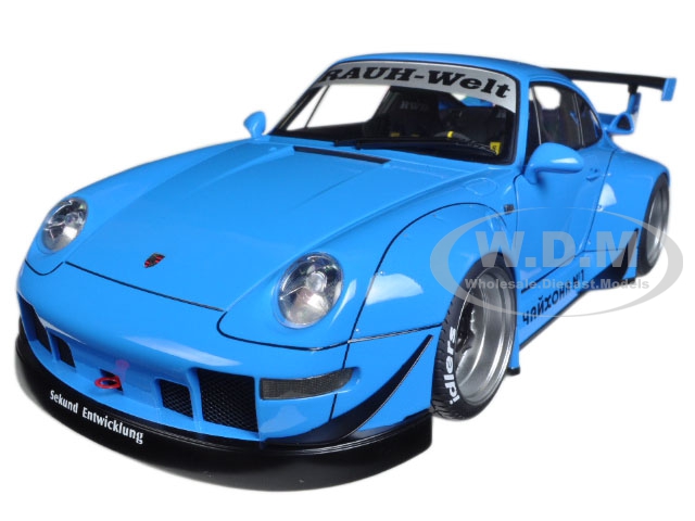 Porsche Rwb 993 Blue With Gun Grey Wheels 1/18 Model Car By Autoart