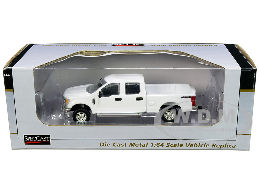 2017 Ford F-350 4x4 Crew Cab Pickup Truck White 1/64 Diecast Model Car By Speccast