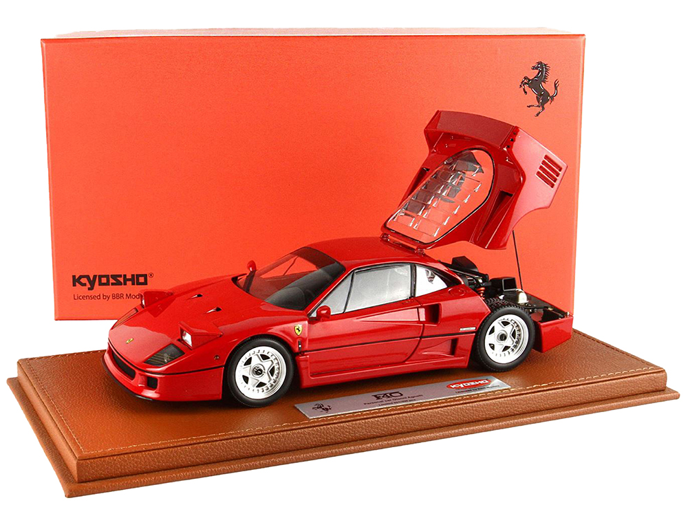 Ferrari F40 Valeo Rosso Corsa Red Personal Car of Gianni Agnelli with DISPLAY CASE Limited Edition to 300 pieces Worldwide 1/18 Diecast Model Car by BBR and Kyosho