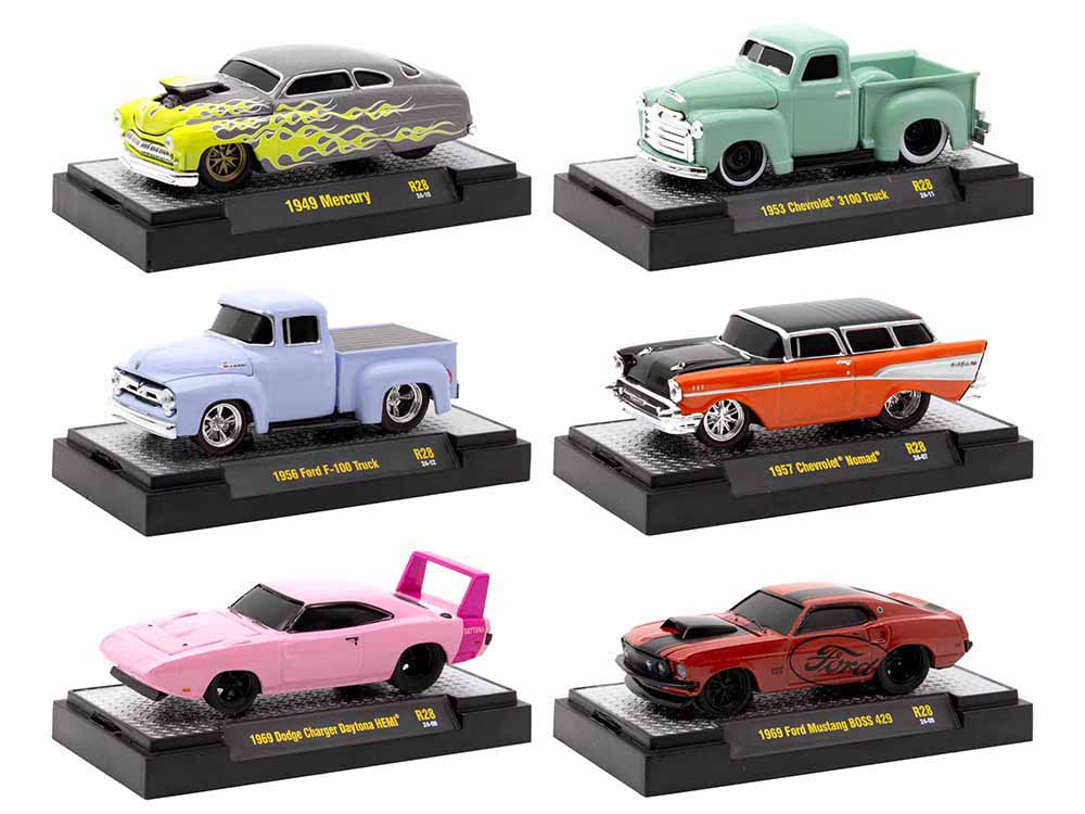 "Ground Pounders" 6 Cars Set Release 28 IN DISPLAY CASES Limited Edition 1/64 Diecast Model Cars by M2 Machines