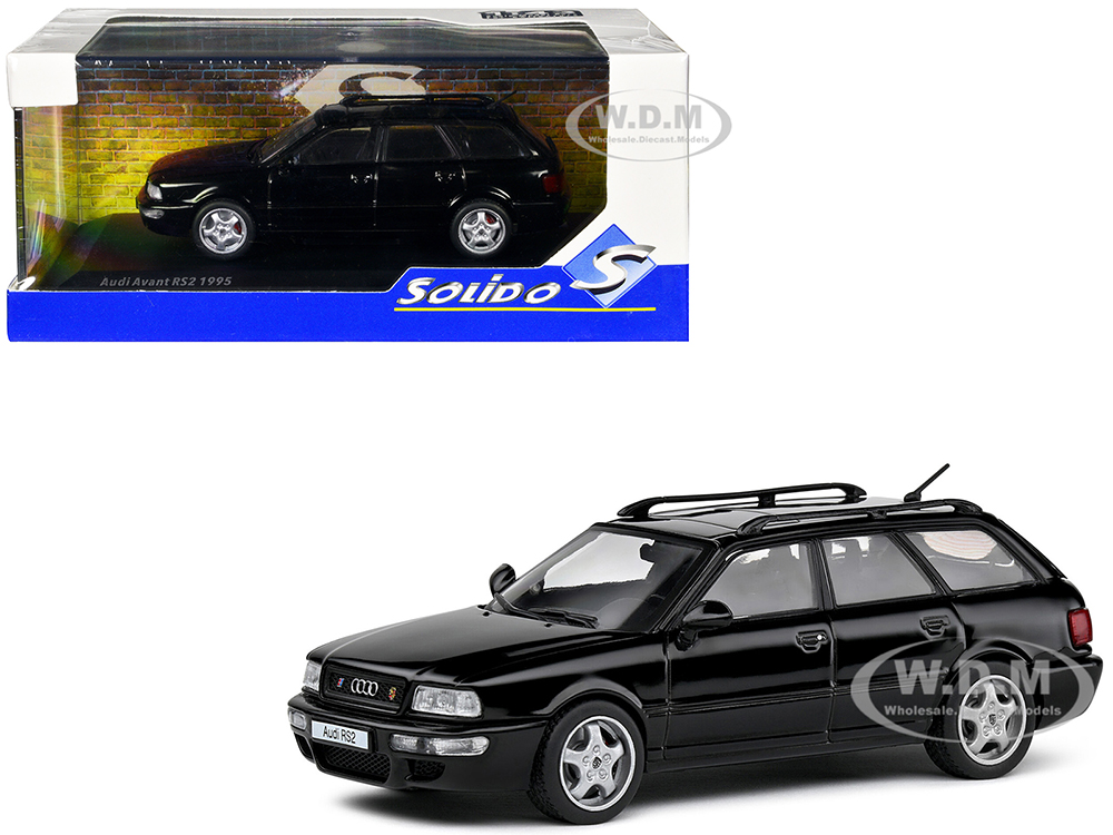 1995 Audi Avant RS2 Brilliant Black with Roofrack 1/43 Diecast Model Car by Solido