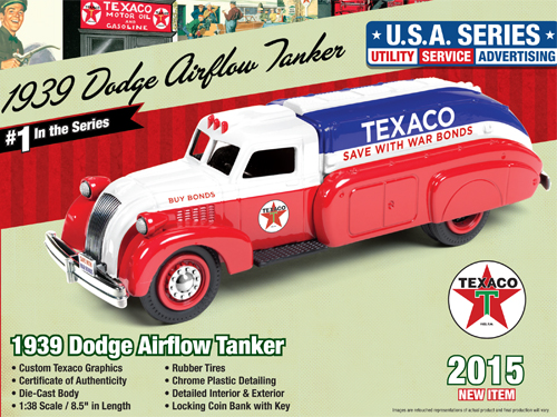 1939 Dodge Airflow Tanker Texaco (2015) Series #1 Limited Edition of 1060pc 1/38 Diecast Model by Auto World
