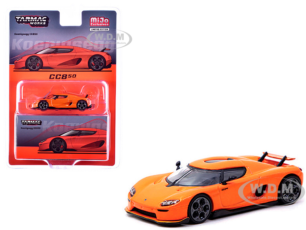 Koenigsegg CC850 Orange Metallic "Global64" Series 1/64 Diecast Model by Tarmac Works