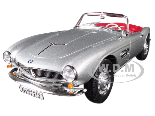 1956 Bmw 507 Silver Metallic With Red Interior 1/18 Diecast Model Car By Norev