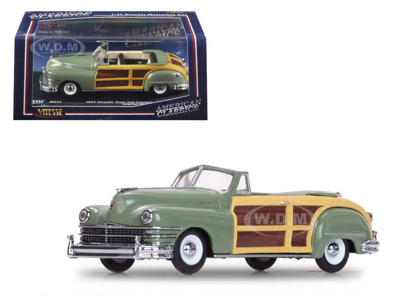 1947 Chrysler Town And Country Heather Green 1/43 Diecast Model Car By Vitesse
