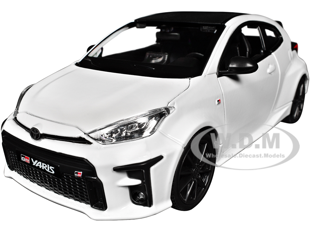 2021 Toyota GR Yaris White with Carbon Top Special Edition Series 1/24 Diecast Model Car by Maisto