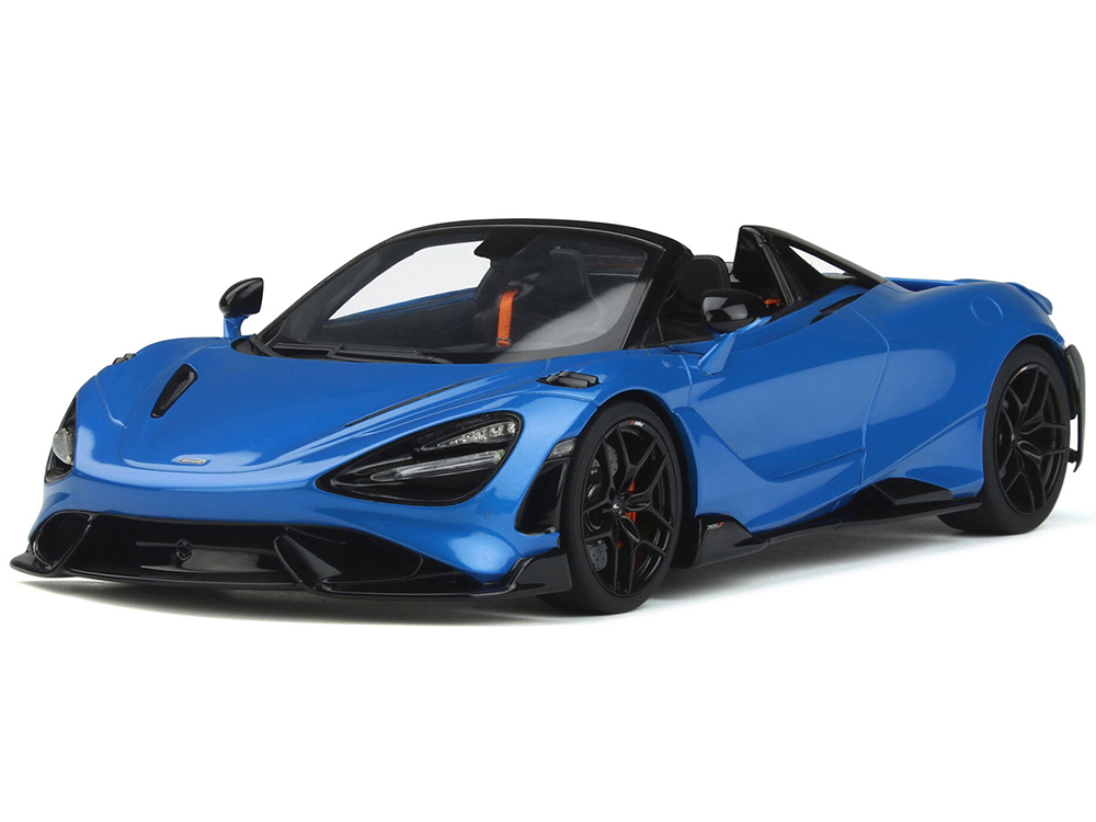 2021 McLaren 765 LT Spider Blue Metallic 1/18 Model Car by GT Spirit