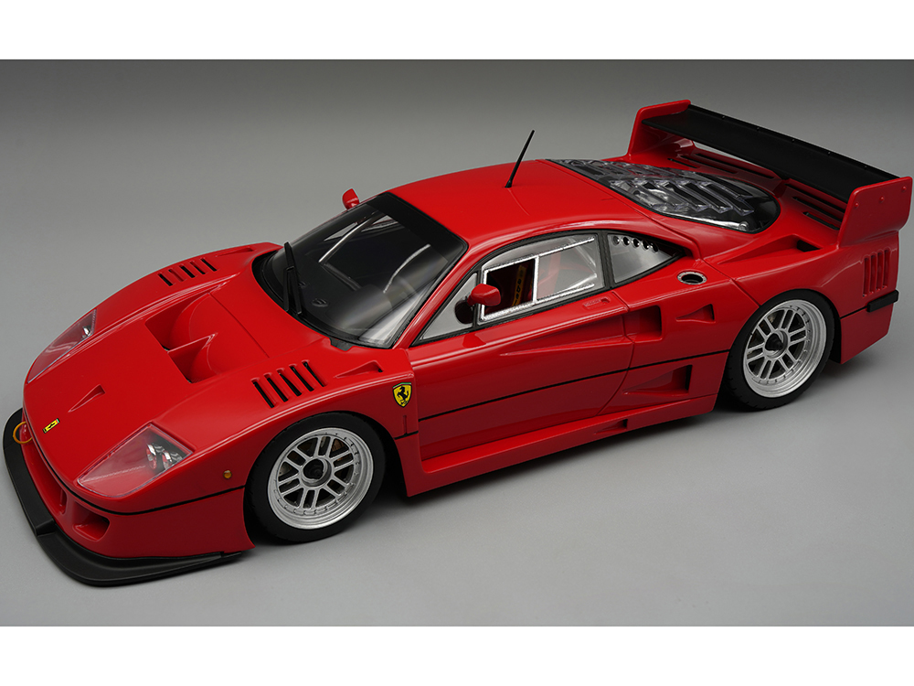 Ferrari F40 LM Red with Enkei Silver Wheels Press Version (1996) Mythos Series Limited Edition to 200 pieces Worldwide 1/18 Model Car by Tecnomodel