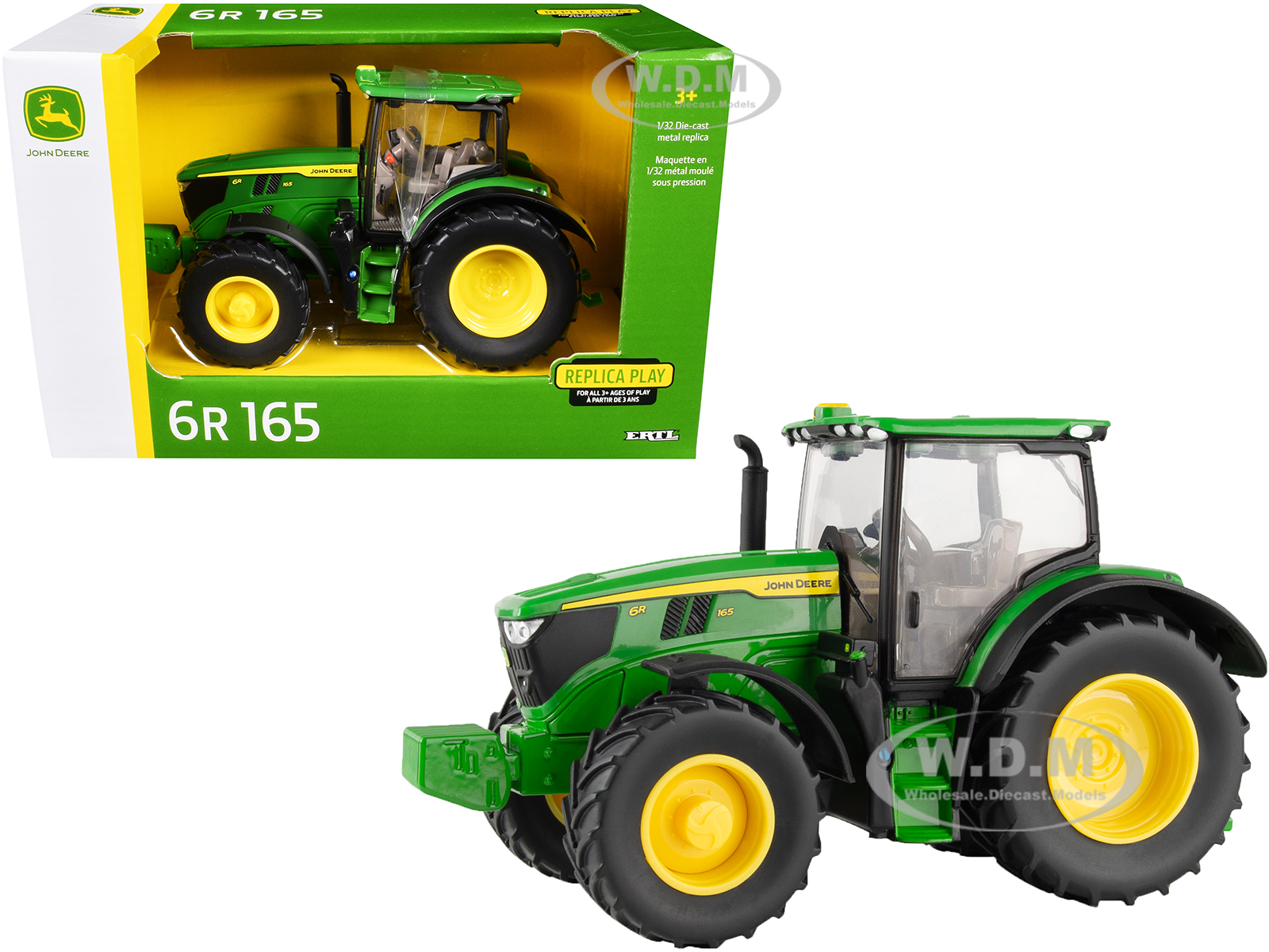 John Deere 6R 165 Tractor Green "Replica Play" Series 1/32 Diecast Model by ERTL TOMY