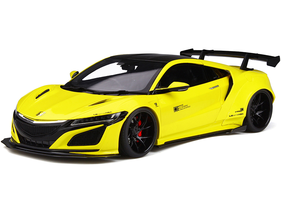 Honda Nsx Custom Lb Works Yellow With Black Top Limited Edition To 500 Pieces Worldwide 1/18 Model Car By Gt Spirit For Kyosho