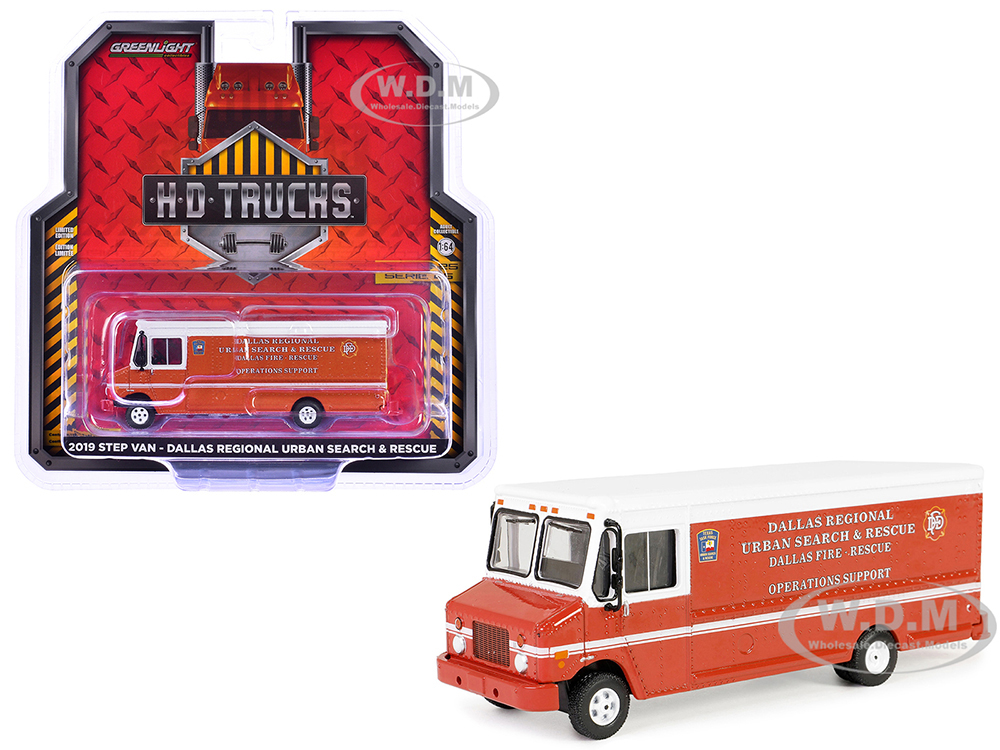 2019 Step Van Dallas Regional Urban Search &amp; Rescue - Dallas Fire Department Texas Red with White Top H.D. Trucks Series 25 1/64 Diecast Model Car by Greenlight