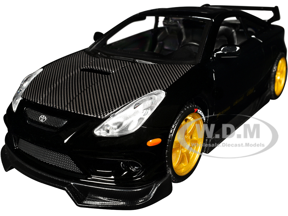 Toyota Celica GT-S Black with Carbon Hood and Sunroof Maisto Design Tokyo Mod Series 1/24 Diecast Model Car by Maisto