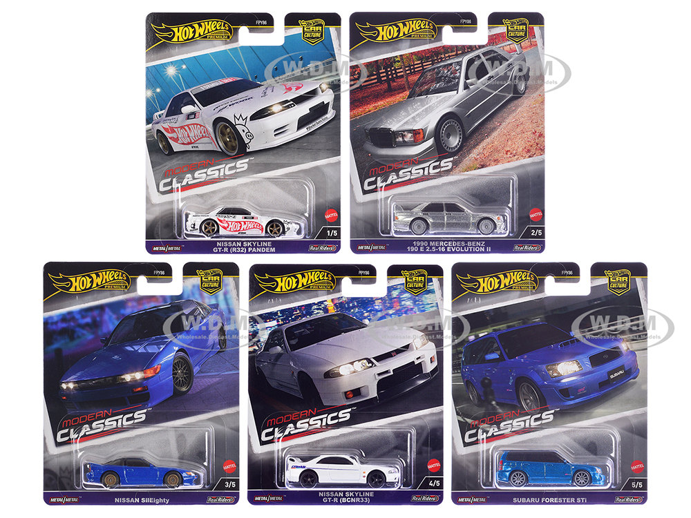 "Modern Classics" 5 piece Set "Car Culture" 2024 Series E Diecast Model Cars by Hot Wheels