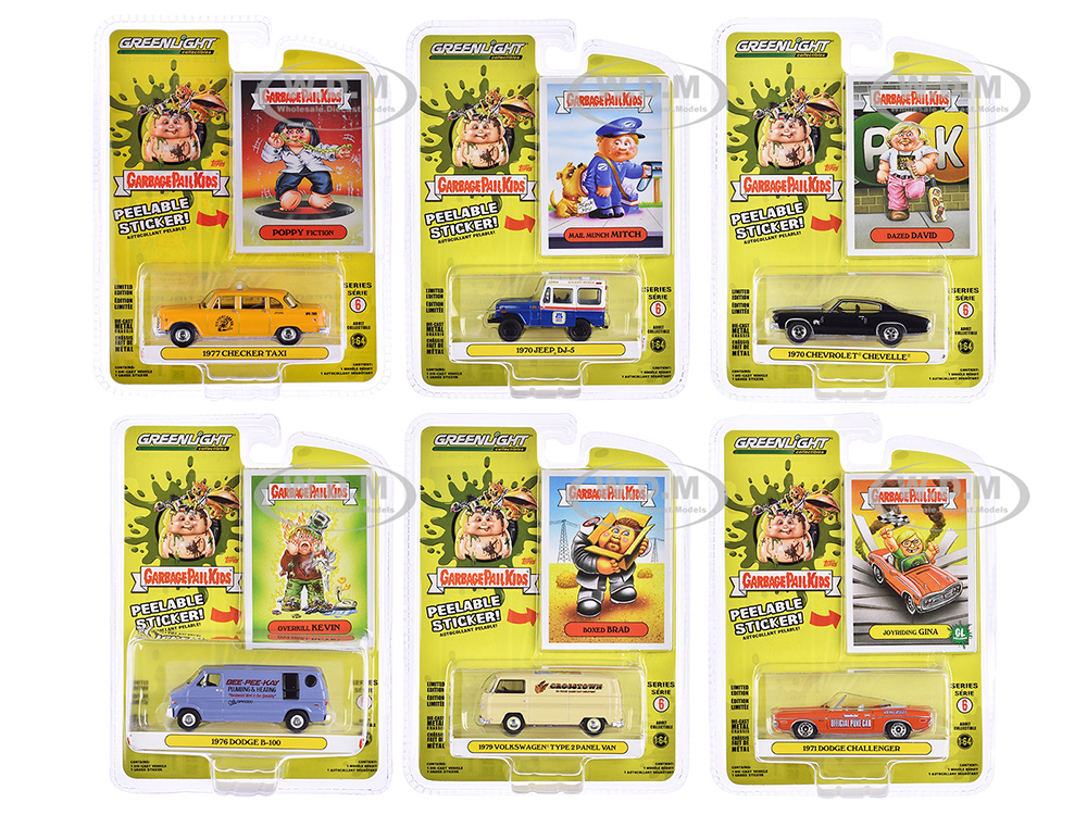 Garbage Pail Kids Set of 6 pieces Series 6 1/64 Diecast Models by Greenlight