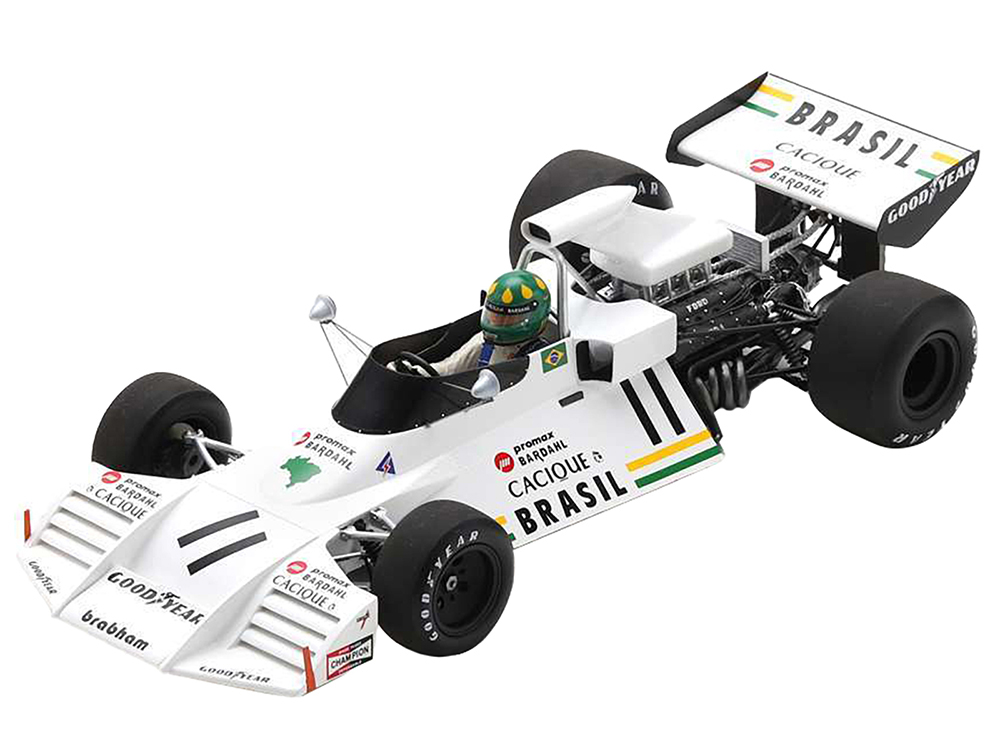 Brabham BT42 #11 Wilson Fittipaldi Formula One F1 Monaco GP (1973) with Acrylic Display Case 1/18 Model Car by Spark