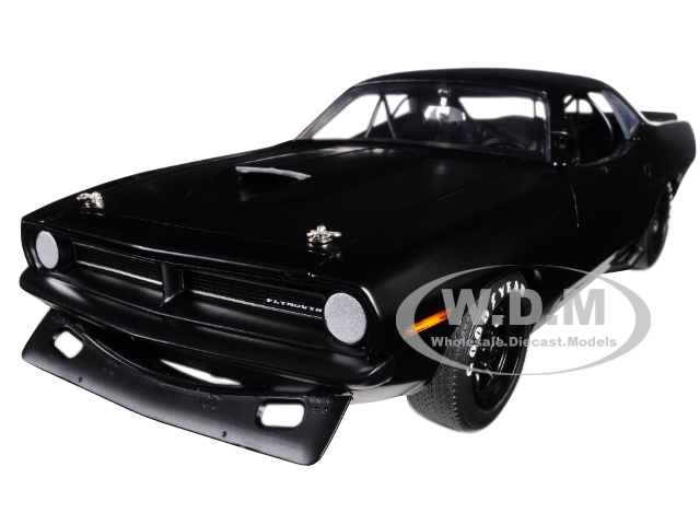1970 Plymouth Barracuda Trans Am Matt Black "street Version" Limited Edition To 522 Pieces Worldwide 1/18 Diecast Model Car By Acme