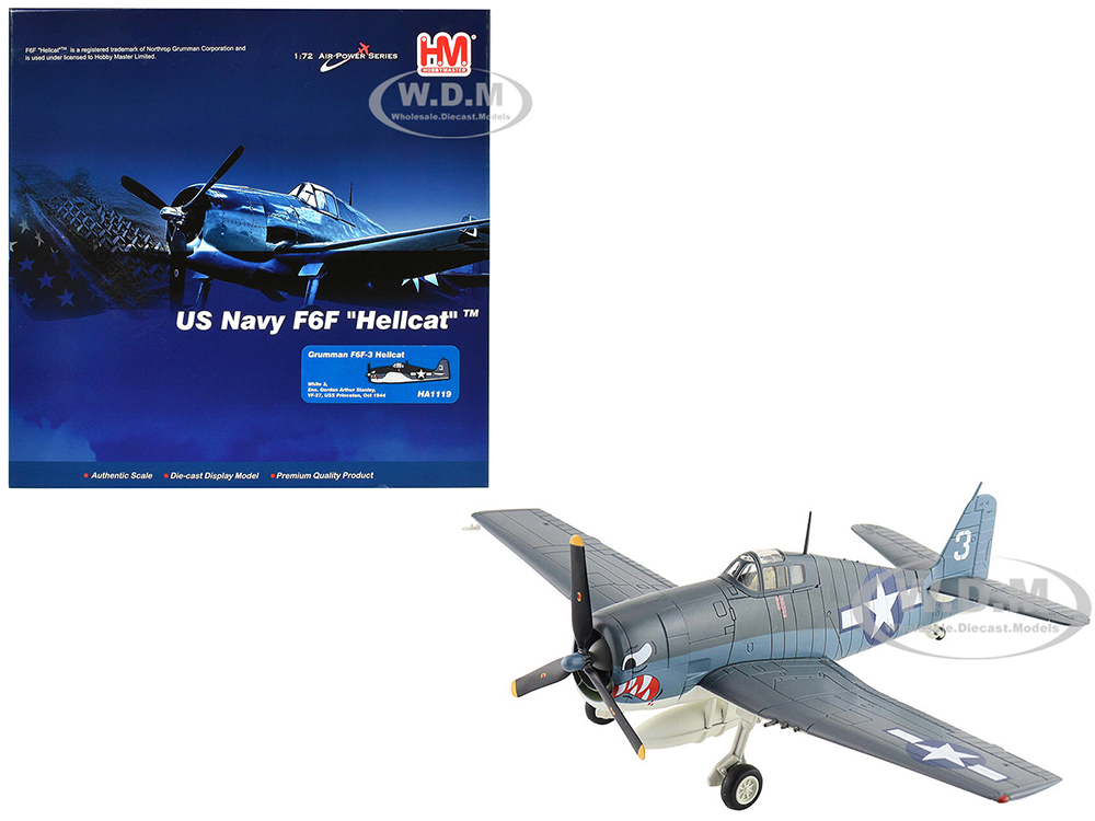 Grumman F6F-3 Hellcat Fighter Aircraft "Ens. Gordon Arthur Stanley VF-27 USS Princeton" (1944) United States Navy "Air Power Series" 1/72 Diecast Mod