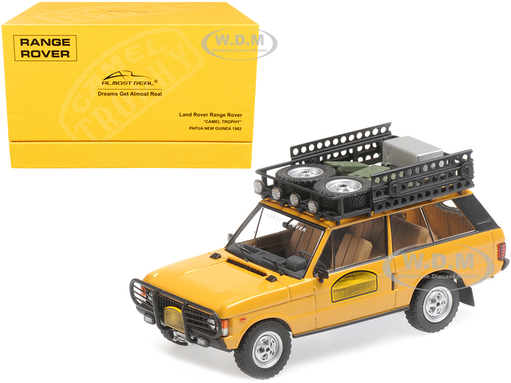 Land Rover Range Rover Orange with Roof Rack and Accessories Camel Trophy Papua New Guinea (1982) 1/43 Diecast Model Car by Almost Real