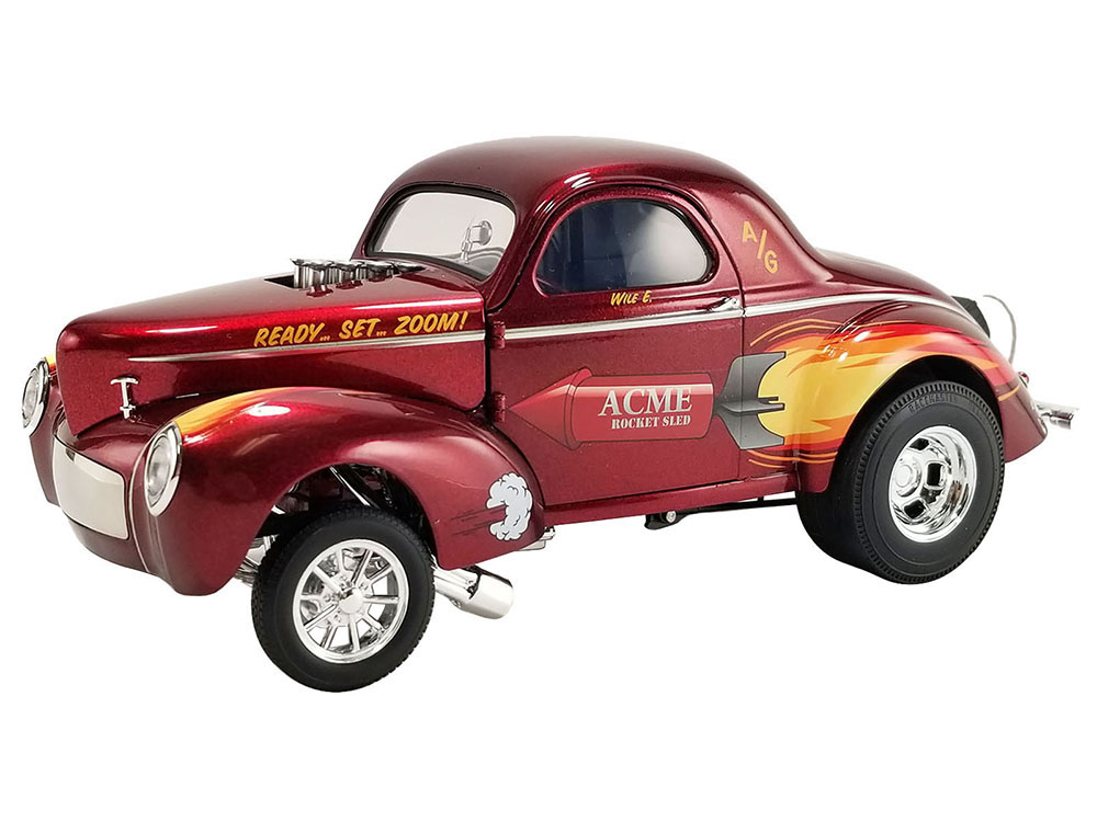 1940 Gasser ACME Rocket Sled Red Metallic with Graphics Limited Edition to 162 pieces Worldwide 1/18 Diecast Model Car by ACME